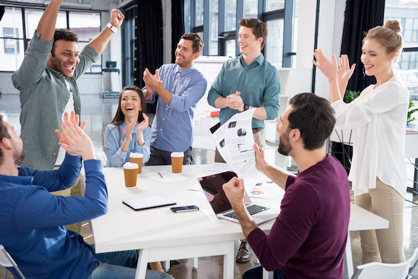 business team celebrating success